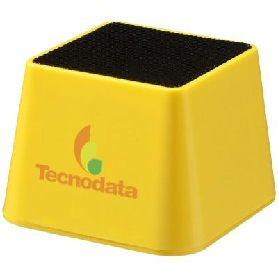 Image of Printed Mini Bluetooth Speaker in Yellow Branded with your logo