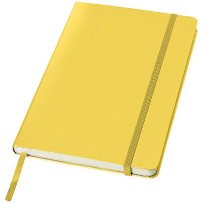 Image of Printed A5 Notebook Yellow Hard Cover Elastic Closure