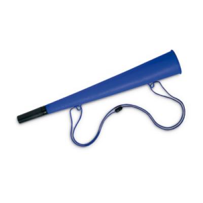 Image of Promotional Horn. Printed Summer Blow Horn with safety cord necklace. Blue