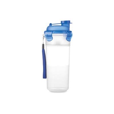 Image of Promotional Protein Shaker. Printed Protein Shaker  With Handy Strap. Blue Protein Shaker.