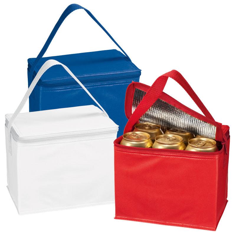 Image of Promotional Mesa Cooler Bag. Printed Cooler Bag Available In Red, White, And Blue.