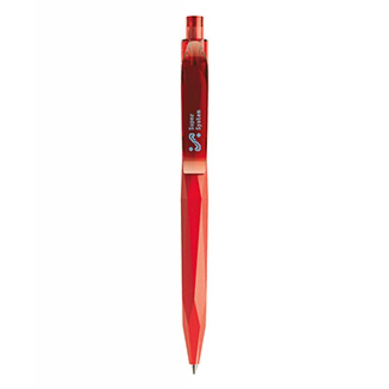 Image of Promotional Prodir QS20. The 3D Peak Pen. Soft Touch Bright Red With Transparent Clip