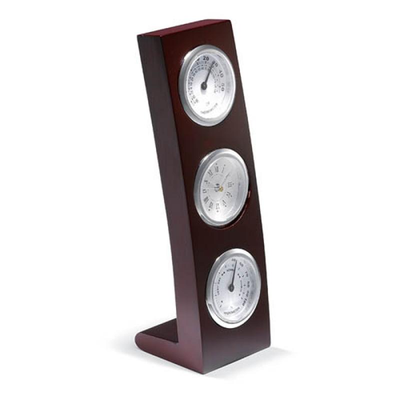 Promotional Vertical Wooden Weather Station With Clock Promotional Vertical Wooden Weather Station With Clock