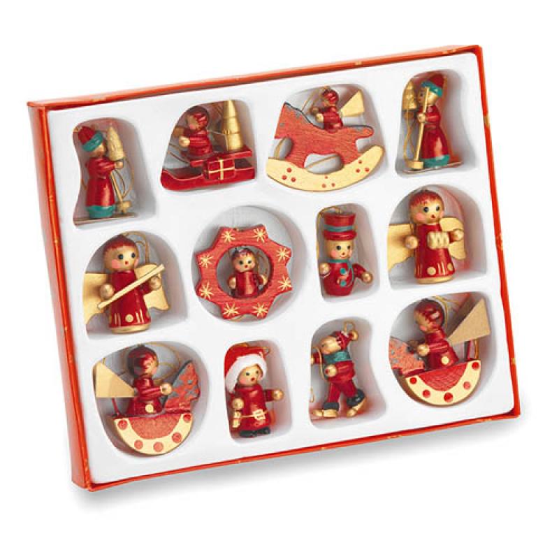 12 Pieces Decoration Promotional Decorations Promotional Traditional Wooden Tree Decorations