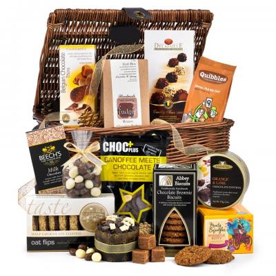 Image of Promotional Deluxe Chocolate Christmas Hamper Presented In Woven Hamper Box