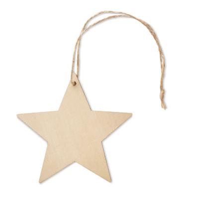 Image of Promotional Wooden Christmas Star Tree Hanging Decoration