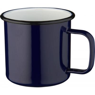 Image of Branded Enamel Mug Retro Style Camping Mug  Blue