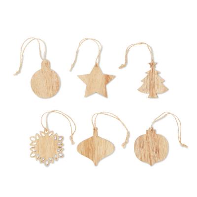 Image of Promotional Eco Set Of Christmas Tree Decorations Wooden In Gift Box
