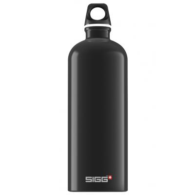 Image of Branded SIGG Traveller Metal Bottle Black 1L