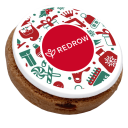 Image of Iced Logo Christmas Cookie - Cocoa, White Chocolate & Cranberry