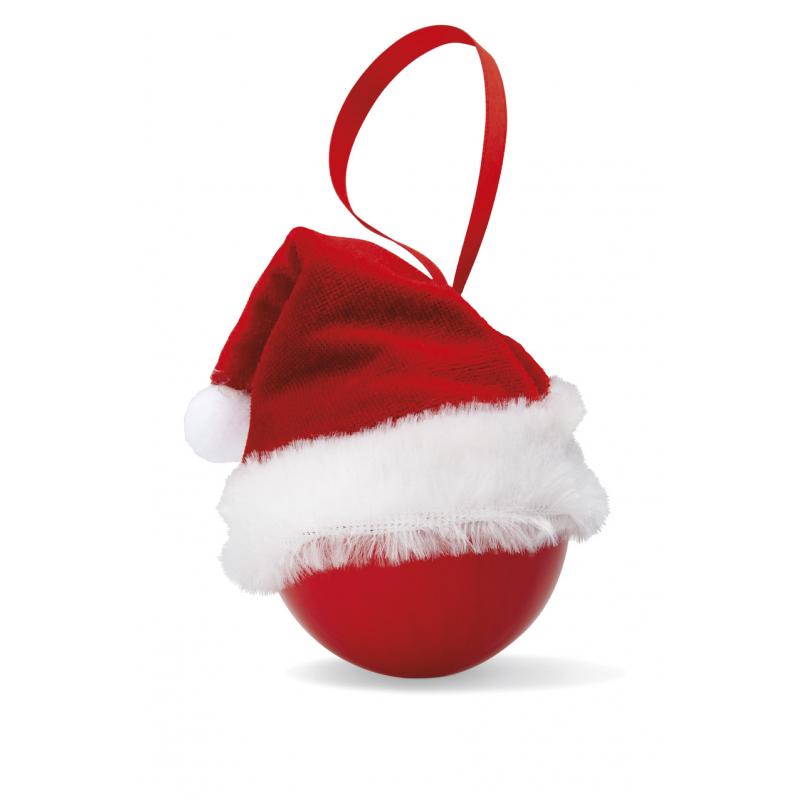 Image of Promotional Christmas Bauble with Santa Hat