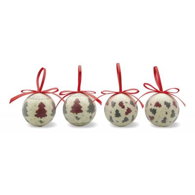 Image of Promotionl Christmas Baubles, 4 pack, pearl finish