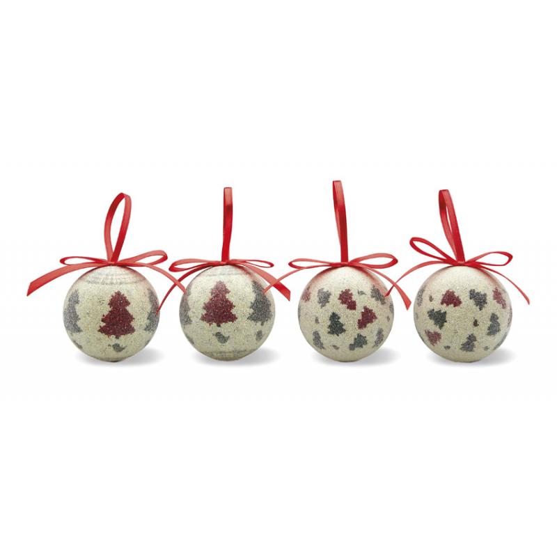 Image of Promotionl Christmas Baubles, 4 pack, pearl finish