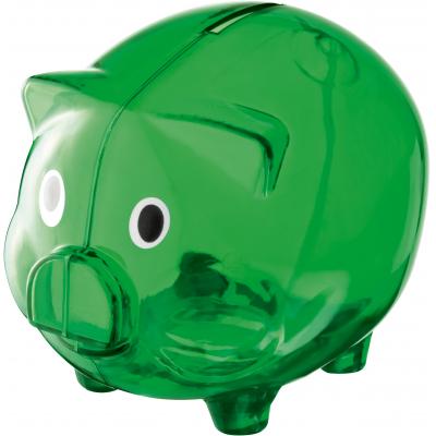 Image of Green Printed Piggy banks Transparent and cheap printed piggy banks