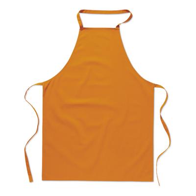 Image of Cheap Cotton Branded Apron in Orange Printed with your Logo