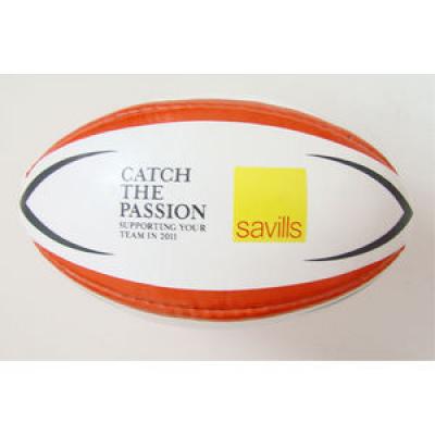 Image of Custom Branded Rugby Balls with sure grip rubberised surface.