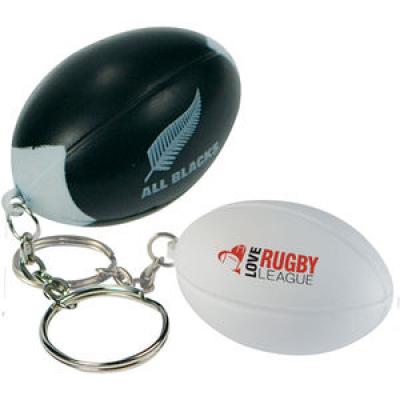 Image of Stress Rugby Ball Keyring - Fun promotional keyring idea for rugby fans