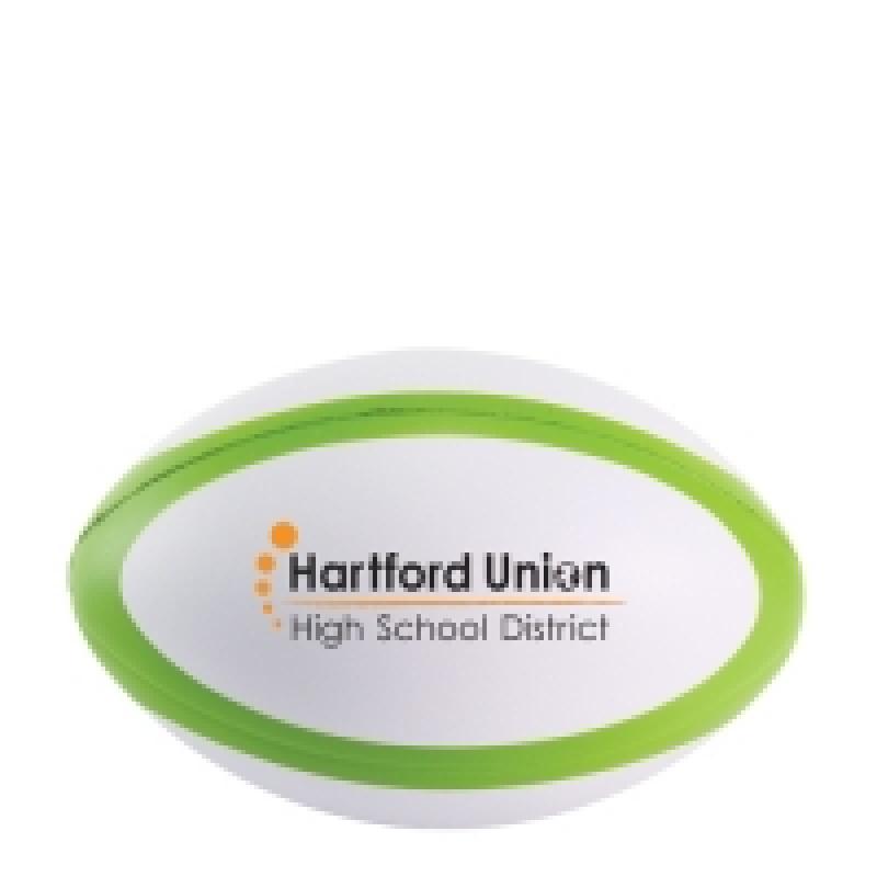 Image of Branded Mini Rugby Balls Stress Shape -Dual colour white and Green