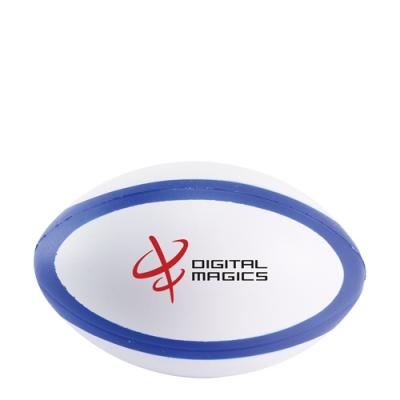 Image of Promotional Mini rugby Stress Balls Printed ( White and Blue ) dual colour