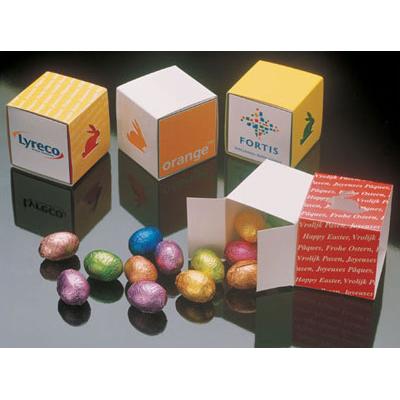 Image of Promotional Easter cube filled with 75g of Easter eggs