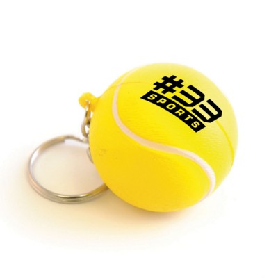 Image of Promotional Stress Tennis Ball Keyring - Printed