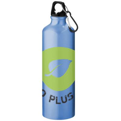 Image of Printed Pacific Aluminium Bottle With Karabiner Clip Light Blue