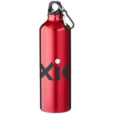 Image of Printed Pacific Aluminium Bottle With Karabiner Clip Red