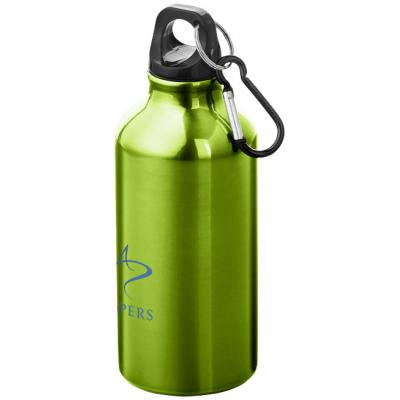 Image of Promotional Oregon Aluminium Drinking Bottle With Karabiner apple green