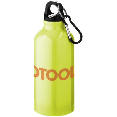 Image of Printed Oregon Aluminium Bottle With Karabiner Clip, In Neon Yellow