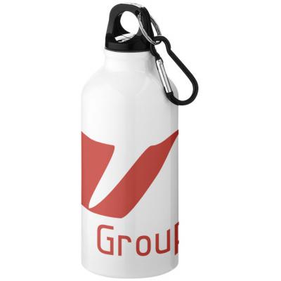 Image of Printed Oregon Aluminium Bottle With Karabiner In White