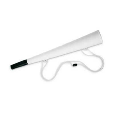 Image of Promotional Blow Horn with safety necklace. White