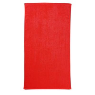 Image of Promotional Beach Towel. Embroidered Beach Towel Available In A Variety Of Bright Colours. Red