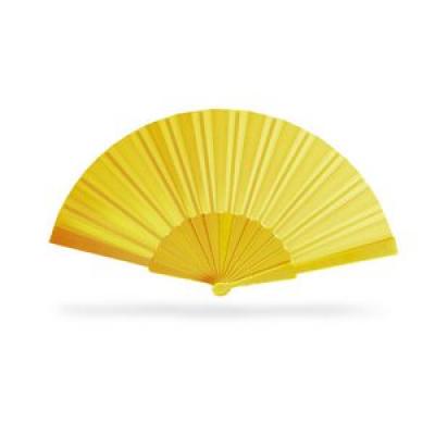 Image of Promotional Hand Held Fan. Printed Hand Held Fan. Yellow