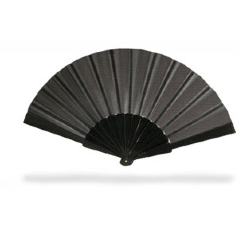 Image of Promotional Fan. Printed Manual Hand Held Summer Fan. Black. Express Service Available