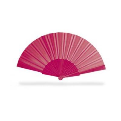 Image of Promotional Fan. Printed  Hand Held Manual Summer Fan. Available In A Variety Of Bright Colours. Fuchsia Pink.  