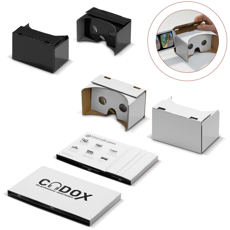 Image of Cheap Printed Cardboard VR Glasses - Printed VR Glasses in Black or White