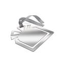 Image of Branded Christmas Book Mark. Promotional Gift Box Shaped Silver Plated Book Mark. 