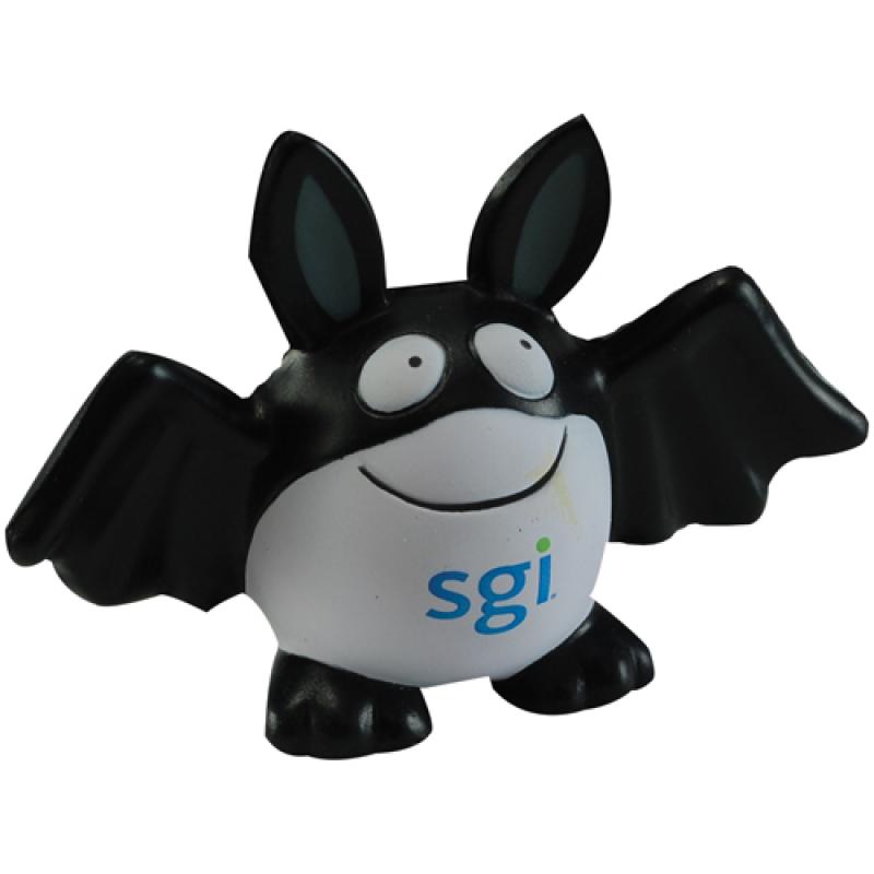 Image of Printed Halloween Stress Bat. Promotional Halloween Stress Ball. Express Service Available