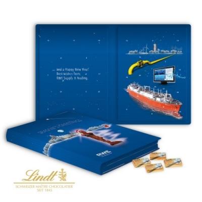 Image of Lindt Promotional Book Calendar.Printed Lindt Chocolate Book Advent Calendar