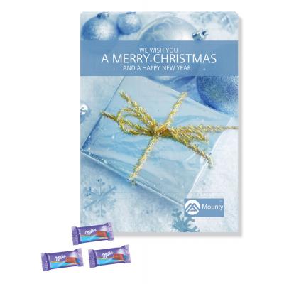 Image of Personalised A4+ Advent Milka Chocolate Wall Calendar. Promotional Milka Chocolate Advent Calendar