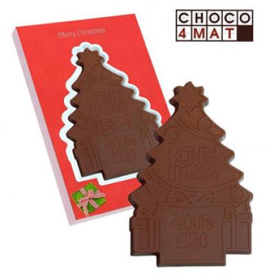 Image of Personalised chocolate Christmas tree with your logo. Traditional Christmas Chocolate Tree in Presentation Box.
