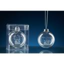 Image of Engraved Christmas Glass Bauble Supplied in a Clear Gift Box