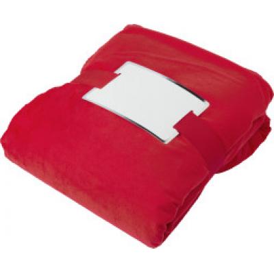 Image of Branded Winter Blanket. Promotional Micro Mink Blanket With Sherpa. Red
