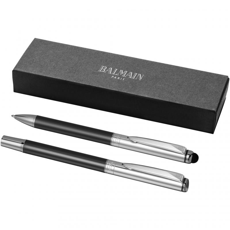 Image of Engraved Balmain Vincenzo Pen And Stylus Set. Graphite Balmain Pen Set 