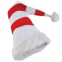 Image of Promotional Long Santa Hat. Branded Red Or Striped Father Christmas Hat