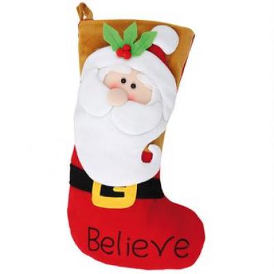 Image of Promotional Santa Stocking. Printed 3D Father Christmas Stocking.