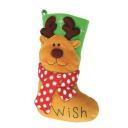 Image of Promotional Reindeer Stocking. Plush 3D Christmas Stocking