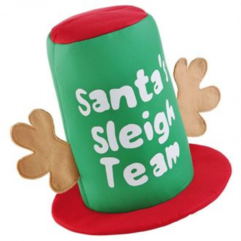Image of Branded Novelty Fun Christmas Hat. Promotional Santa Sleigh Hat