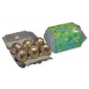 Image of Printed Egg Box Filled With Six Milk Chocolate Easter Eggs