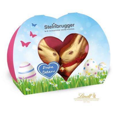 Image of Branded Duo Chocolate Lindt Bunnies. Easter Chocolate Bunnies.
